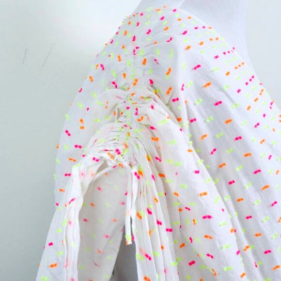 Lane Bryant Size 18/20 Plus Textured Peplum Blouse Dolman Sleeve White - Picture 8 of 11